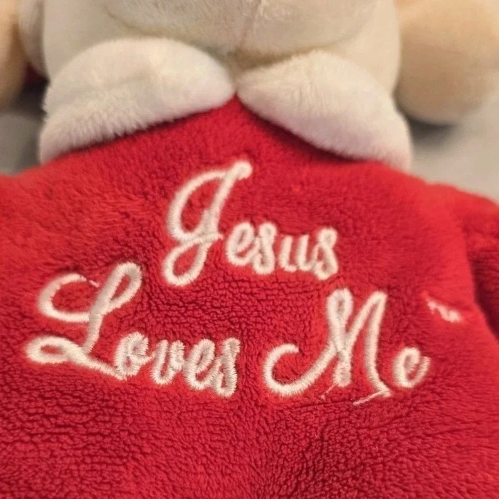 Plush Dan Dee‎ Puppy Dog Sings Jesus Loves Me Red Pajamas Santa Hat Christmas